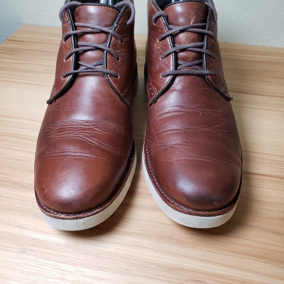 Timberland Men\'s Size 7.5 Preston Hill Chukka‎ Boots Redwood Leather Lace Up main image 10
